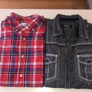 Men’s buckle black button up